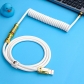 8K Magnetic Switch Keyboard Compatible 1.5M Coiled Type-C USB Cable GX16 Aviator Connector Spiral Paracord with Double Sleeve